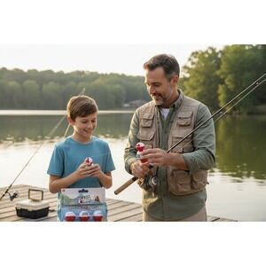Shakespeare Hide-A-Hook Bobber Kids 3-Pack Red White Brand New Safety Fishing